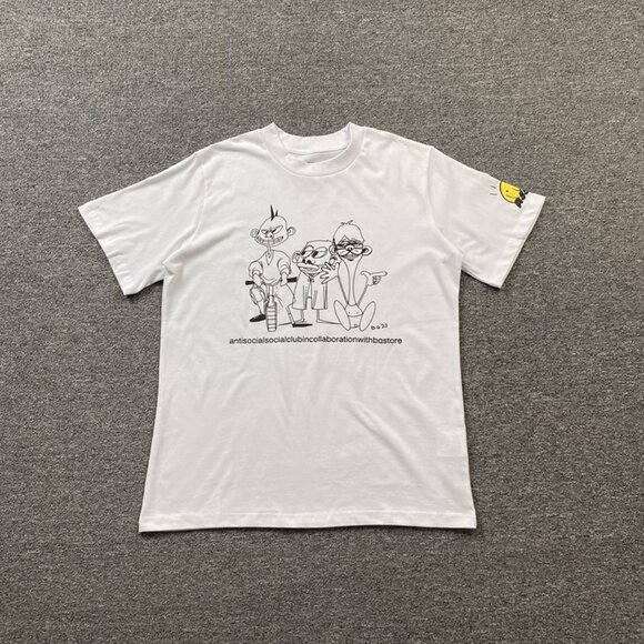 Anti Social Social Club X Bstore Cartoon Collaboration White T Shirt